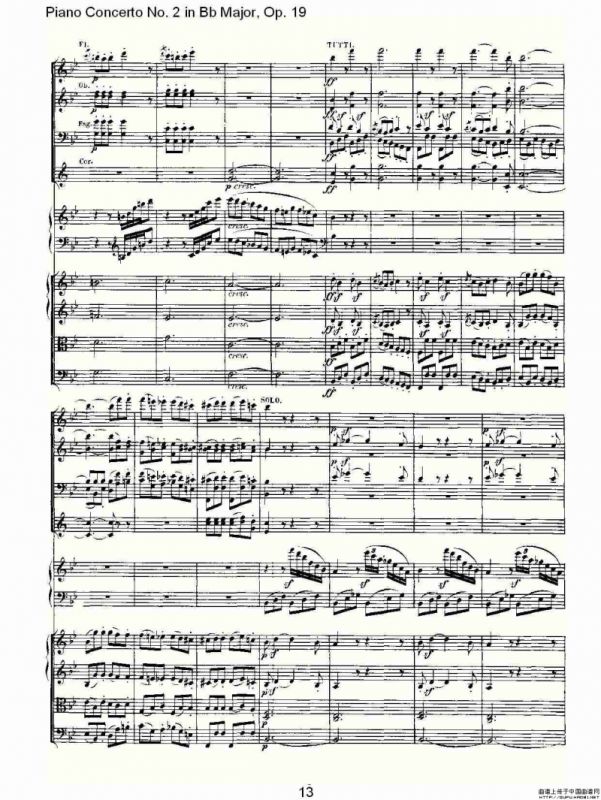 Bb大调钢琴第二协奏曲 Op. 19 第三乐章