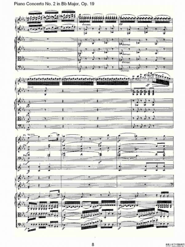 Bb大调钢琴第二协奏曲 Op. 19 第二乐章