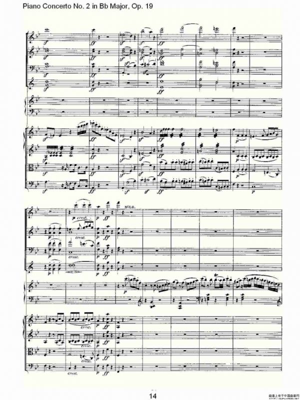 Bb大调钢琴第二协奏曲 Op. 19 第一乐章