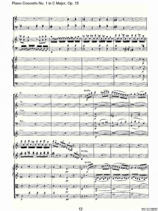 C大调钢琴第一协奏曲 Op.15 第一乐章