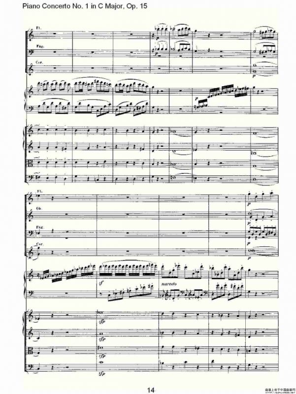 C大调钢琴第一协奏曲 Op.15 第一乐章