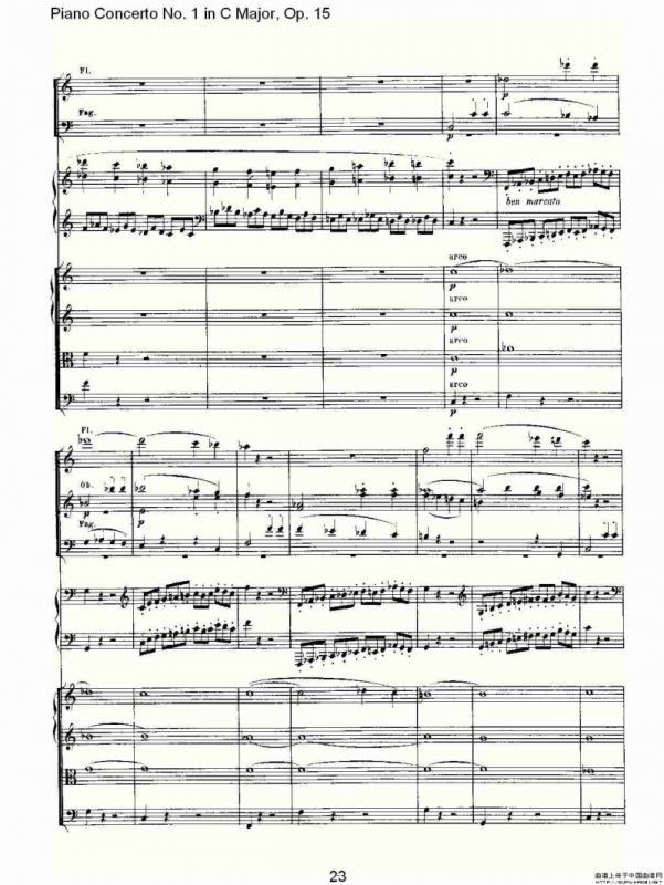 C大调钢琴第一协奏曲 Op.15 第一乐章