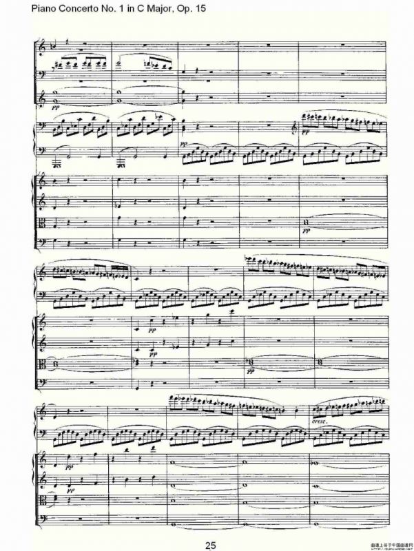 C大调钢琴第一协奏曲 Op.15 第一乐章