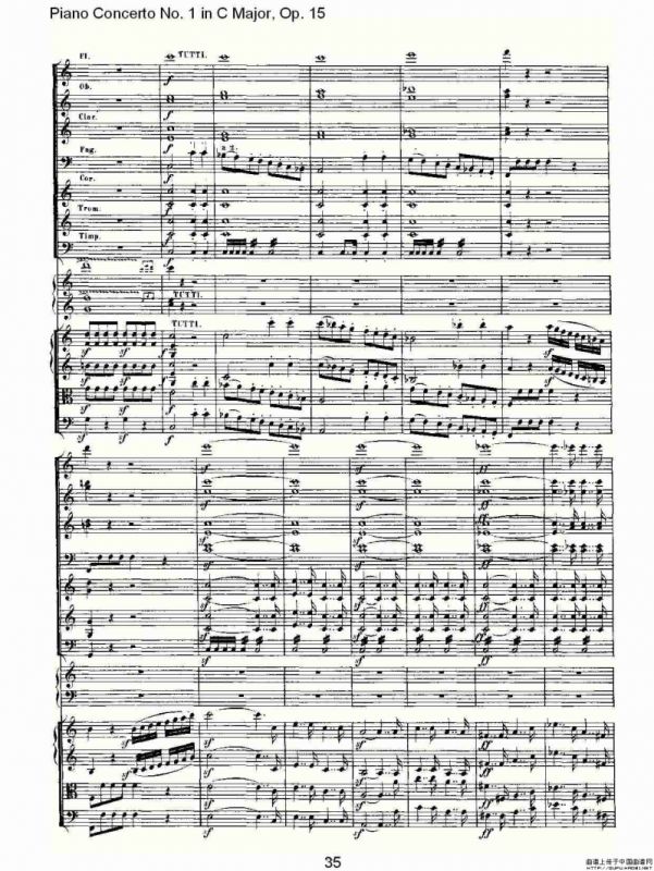 C大调钢琴第一协奏曲 Op.15 第一乐章