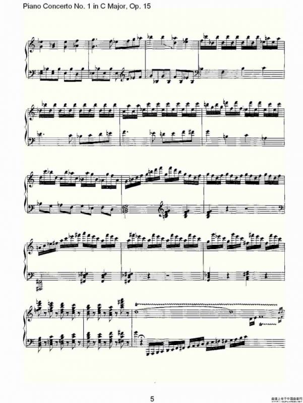 C大调钢琴第一协奏曲 Op.15 华彩乐段