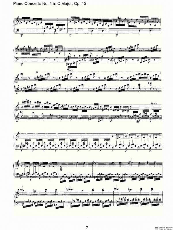 C大调钢琴第一协奏曲 Op.15 华彩乐段