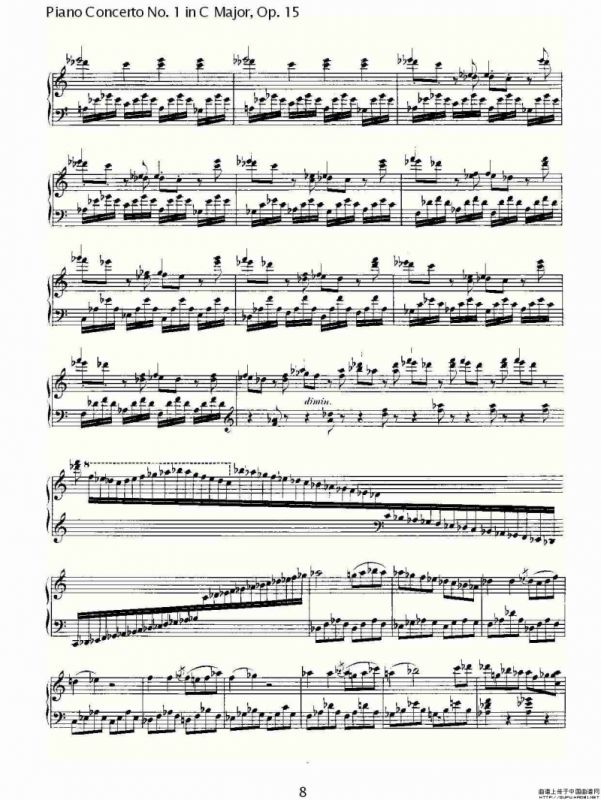 C大调钢琴第一协奏曲 Op.15 华彩乐段