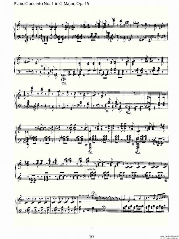 C大调钢琴第一协奏曲 Op.15 华彩乐段