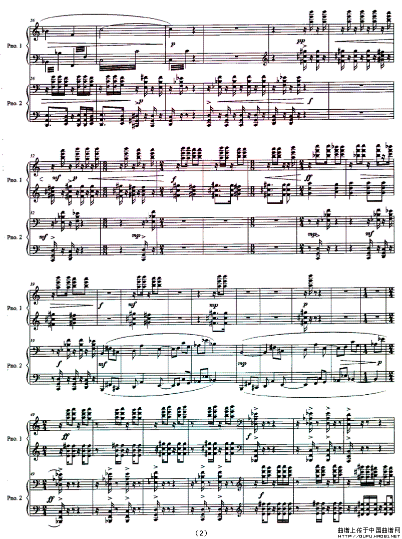 双簧（为双钢琴而作）