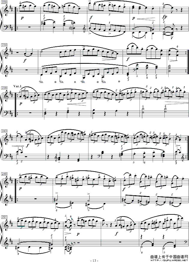 莫扎特D大调钢琴奏鸣曲K.284