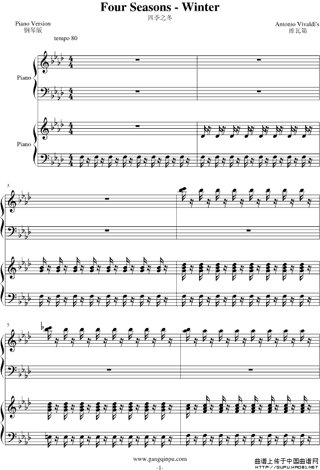 Four Seasons - Winter（四季之冬）（双钢琴）