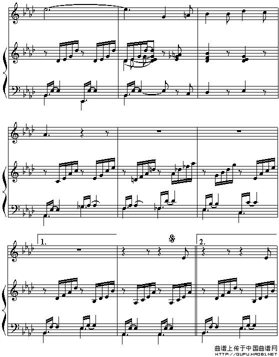 乘着歌声的翅膀（钢琴伴奏谱）