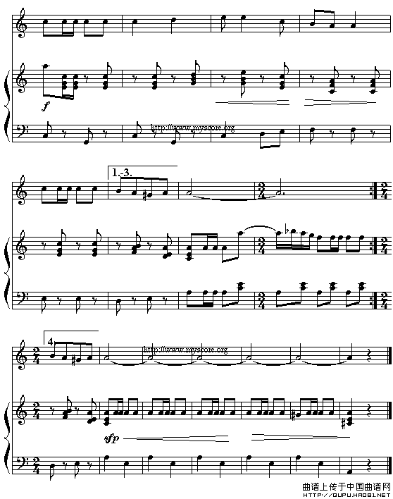 送我一支玫瑰花（钢琴伴奏谱）