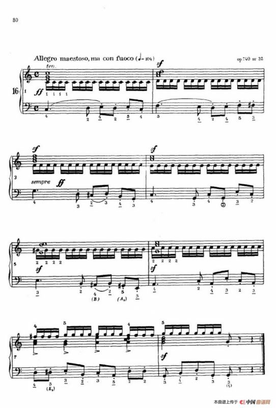 《车尔尼手风琴练习曲集》第Ⅳ册（第16——17首）