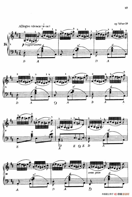 《车尔尼手风琴练习曲集》第Ⅳ册（第14——15首）