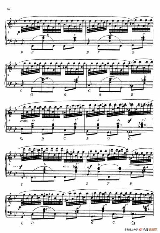 《车尔尼手风琴练习曲集》第Ⅳ册（第13首）