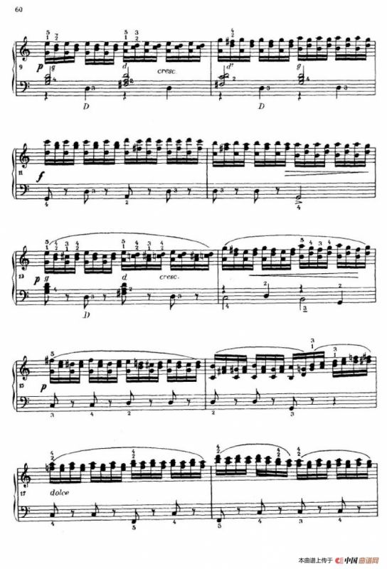 《车尔尼手风琴练习曲集》第Ⅳ册（第12首）