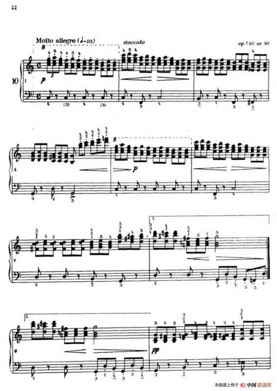 《车尔尼手风琴练习曲集》第Ⅳ册（第10——11首）