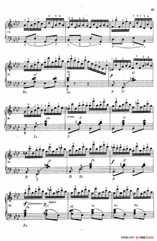 《车尔尼手风琴练习曲集》第Ⅳ册（第8首）