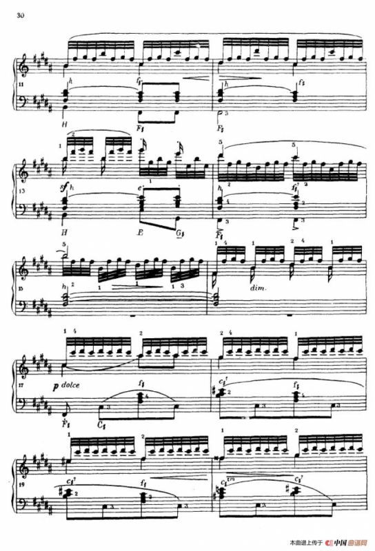 《车尔尼手风琴练习曲集》第Ⅳ册（第6首）