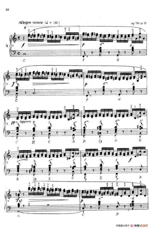 《车尔尼手风琴练习曲集》第Ⅳ册（第3——5首）