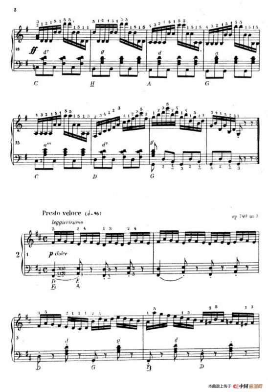 《车尔尼手风琴练习曲集》第Ⅳ册（第1——2首）