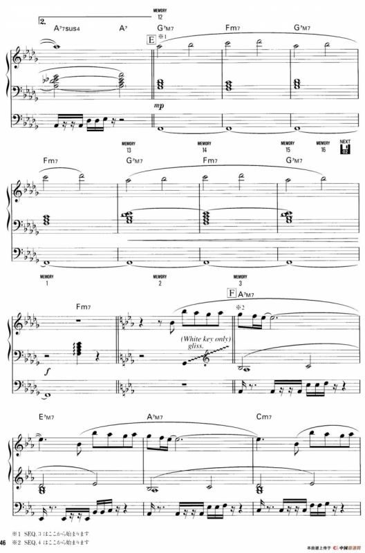 memories（双排键电子琴谱）
