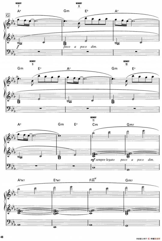 memories（双排键电子琴谱）