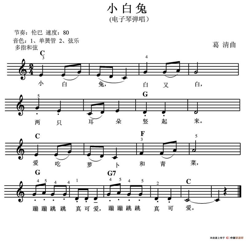小白兔（电子琴弹唱）
