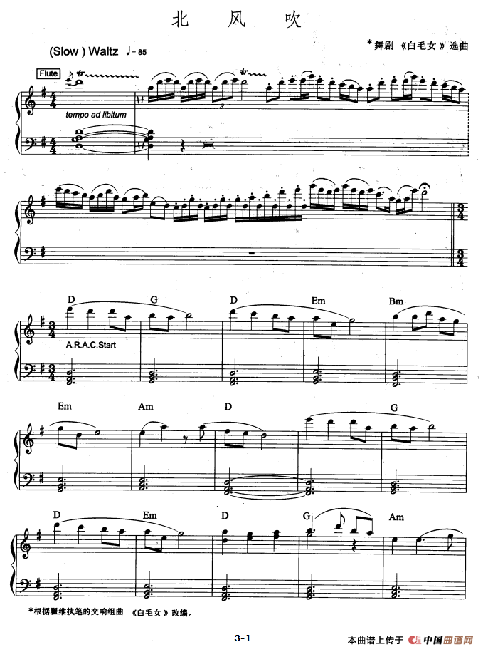 北风吹（舞剧《白毛女》选曲、爵士乐版）