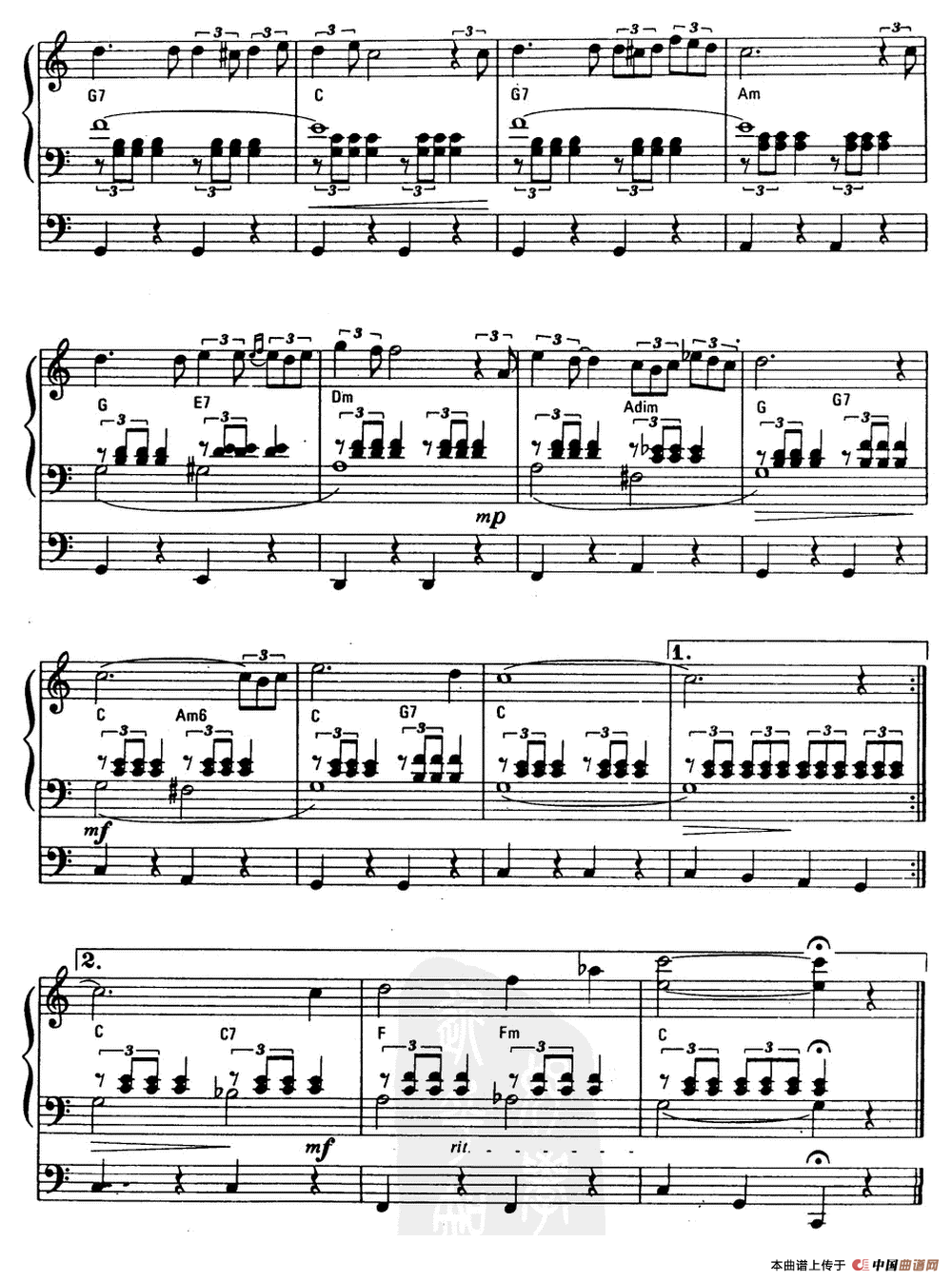 圣母颂（舒伯特作曲版）（双排键电子琴）