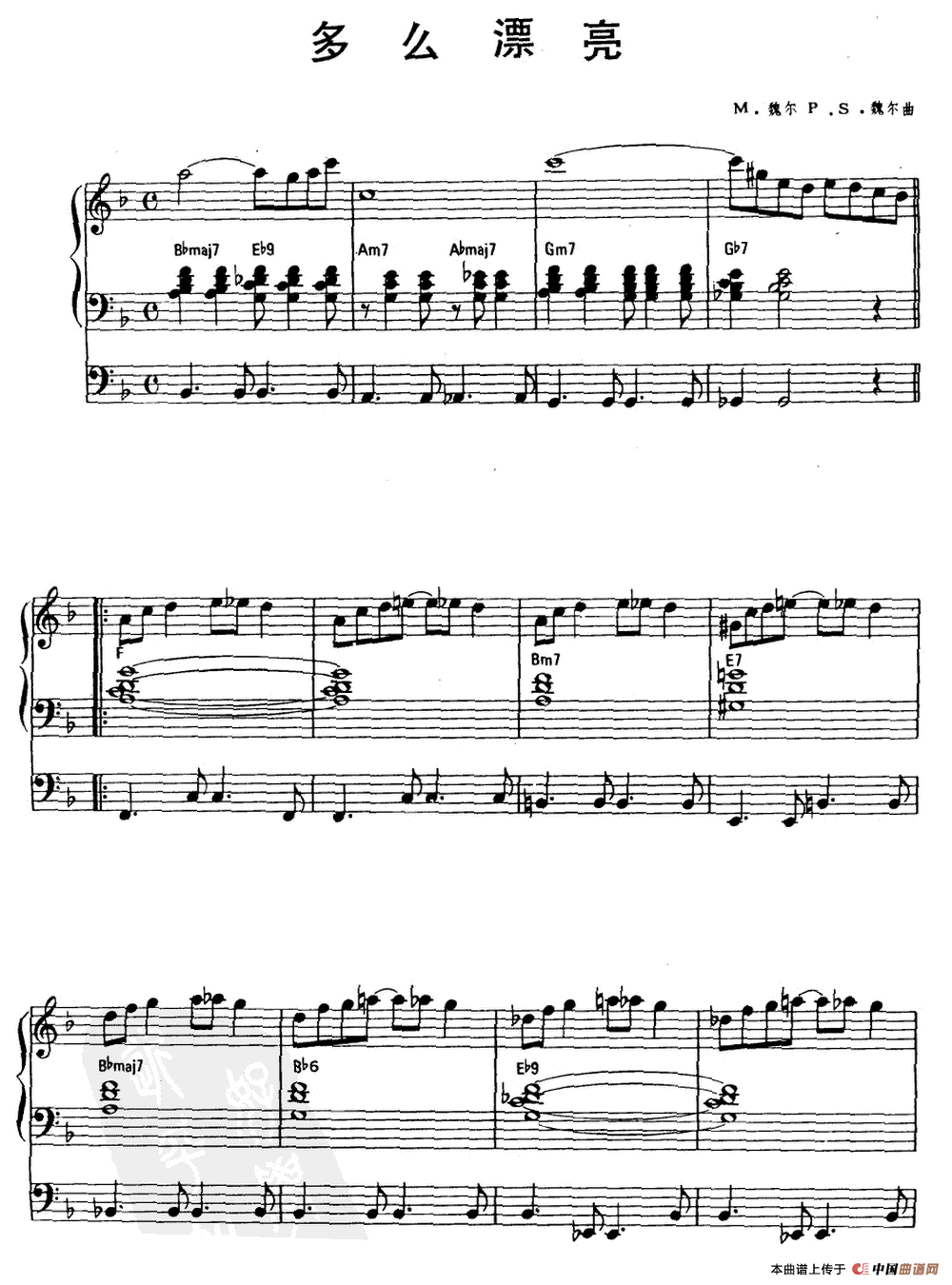 多么漂亮（双排键电子琴）