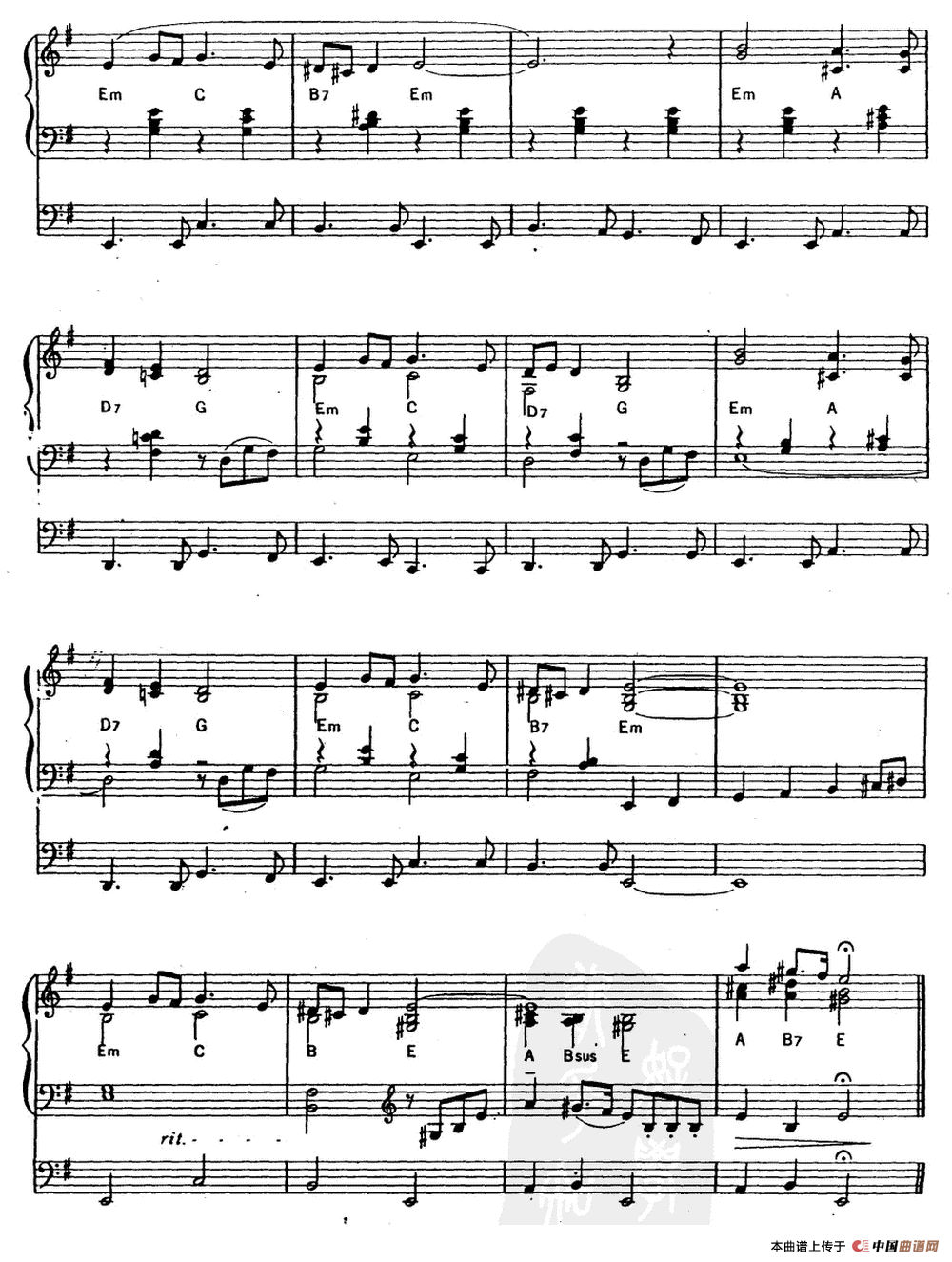 蓝色的爱（双排键电子琴）