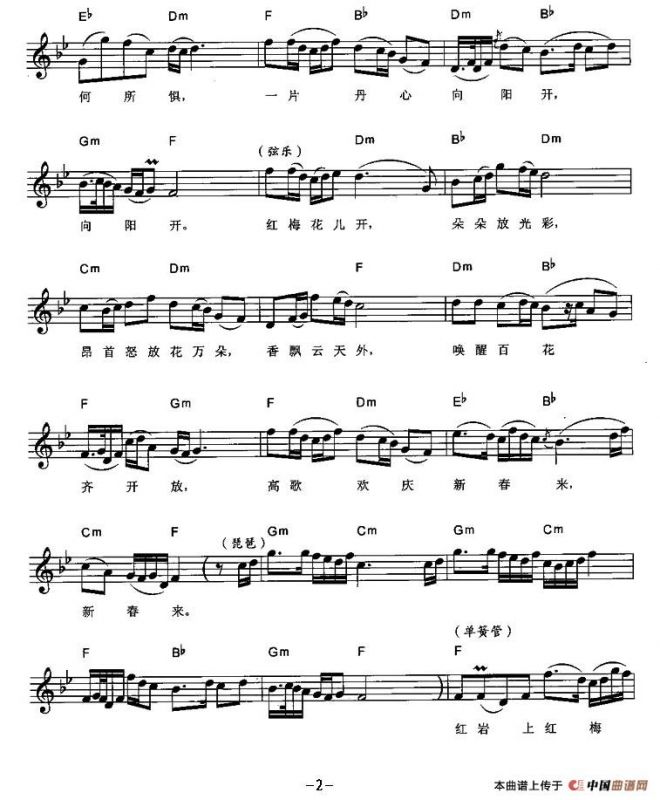 红梅赞（弹唱谱）