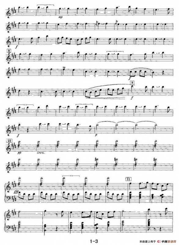 打虎上山（电子琴重奏曲—第一声部分谱）