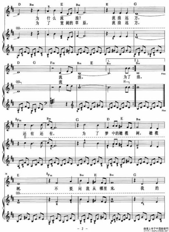 橄榄树（弹唱谱）