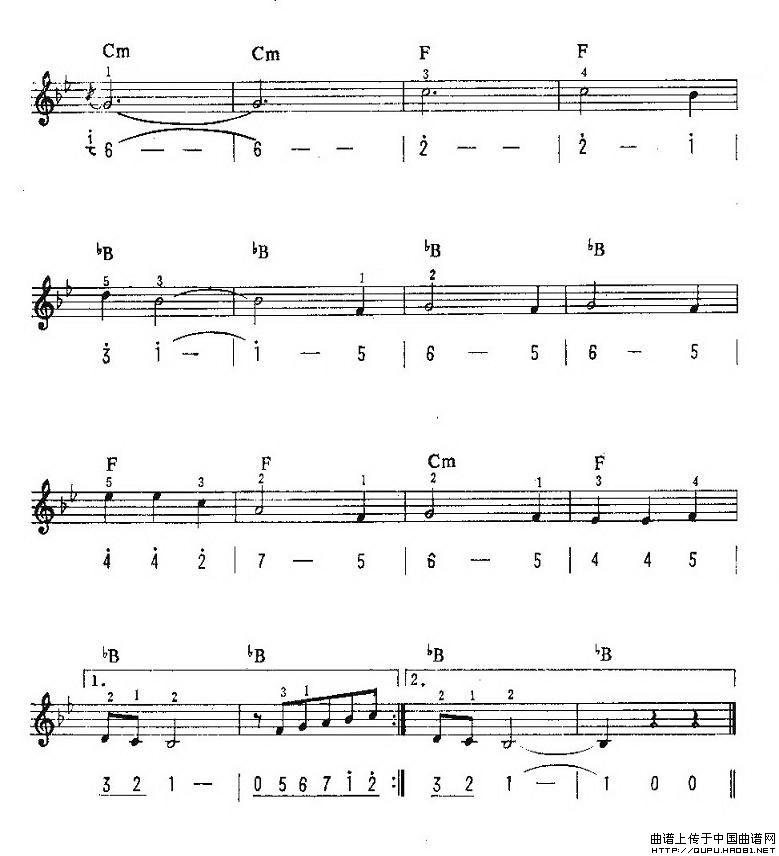 美丽的天堂（中级班电子琴乐谱）