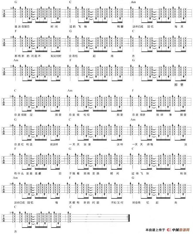 南方（尤克里里弹唱谱）