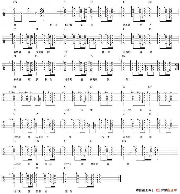 天使的翅膀（尤克里里弹唱谱）