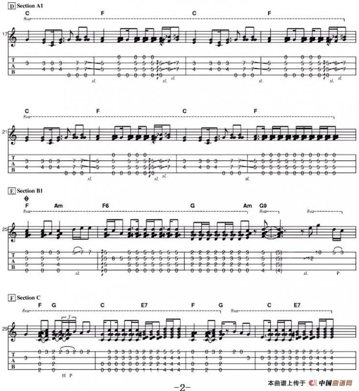 Imagine（尤克里里指弹谱）