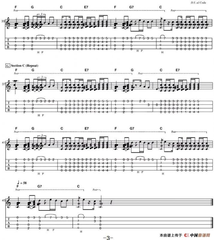 Imagine（尤克里里指弹谱）