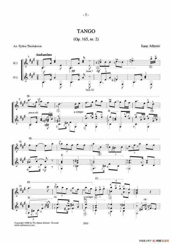 Tango(Guitar Duett)（古典吉他）