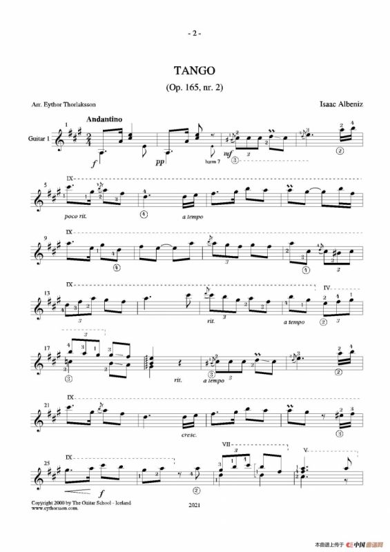 Tango(Guitar Duett)（古典吉他）