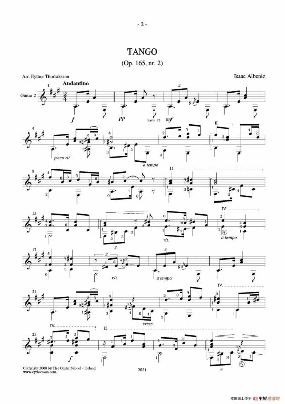 Tango(Guitar Duett)（古典吉他）