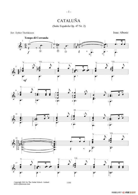 Op.47 Nr.2 Suite Espanola(Canaluna)（古典吉他）