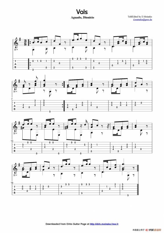 aguado vals（古典吉他）