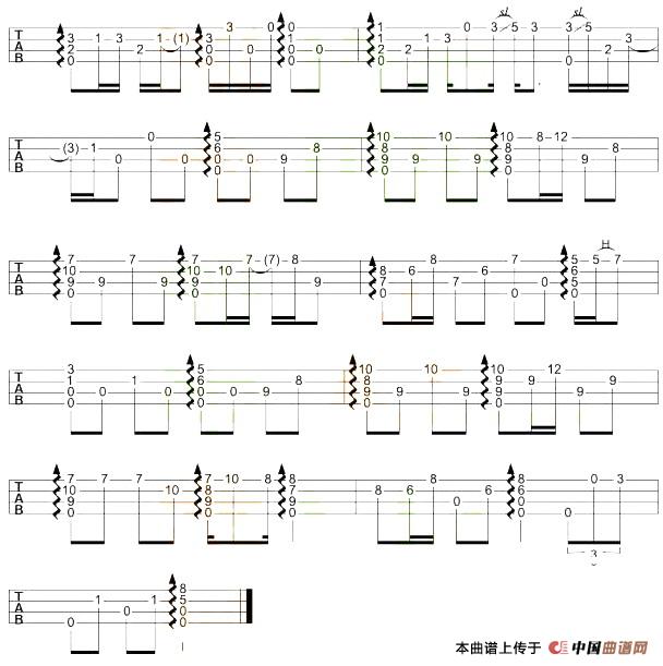 从前慢（尤克里里指弹谱）