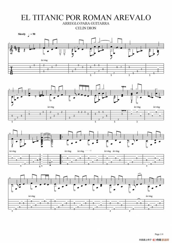 古典吉他：James Horner：Titanic