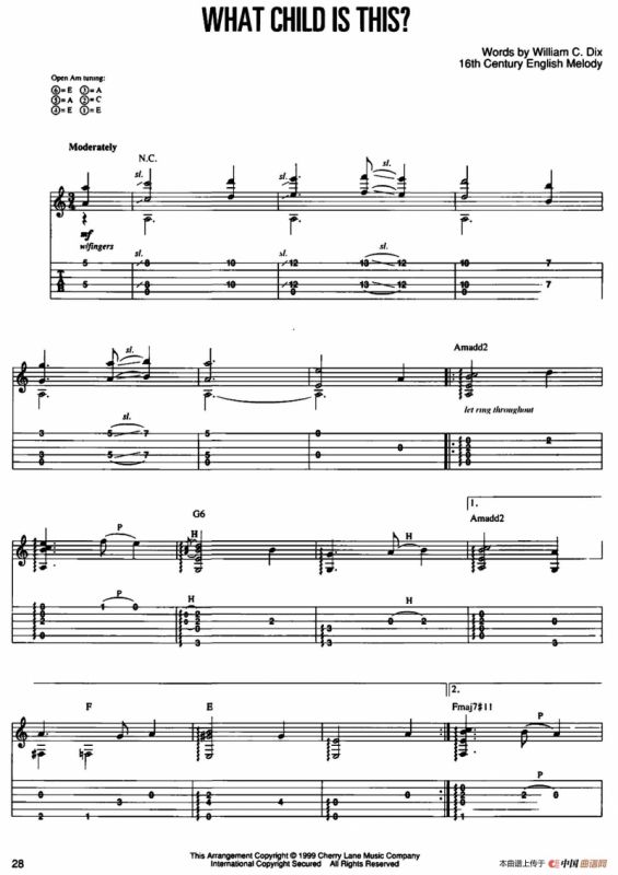 20首经典圣诞颂歌吉他乐谱（19）