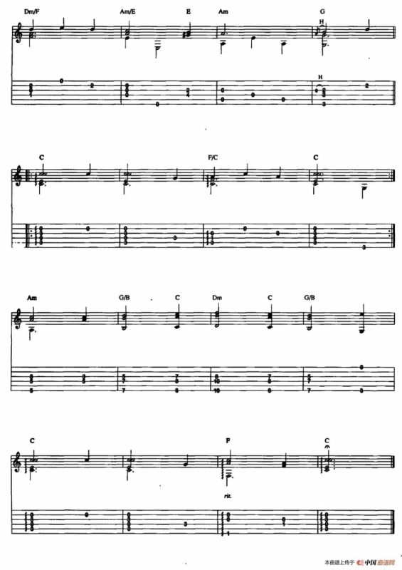 20首经典圣诞颂歌吉他乐谱（17）